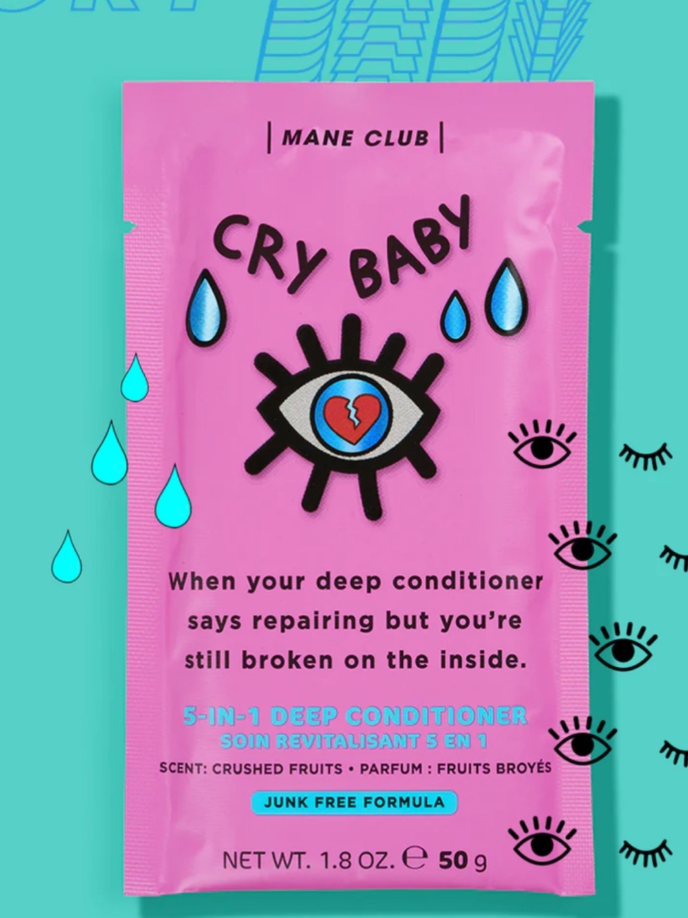 💈🩷💈Mane Club Cry Baby 5-in-1 Deep Conditioner Sachet - Pink💈🩷💈 NWT 💈🩷💈